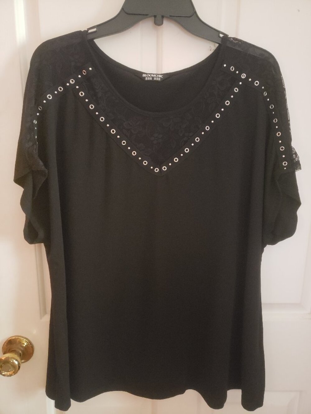 BloomChick Black Top eyelets & Lace.